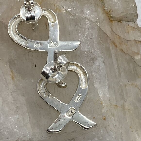 Vintage - Now Lot of (3) Pairs Heart Earrings Stud Pierced Sterling 925 Silver - Picture 5 of 12